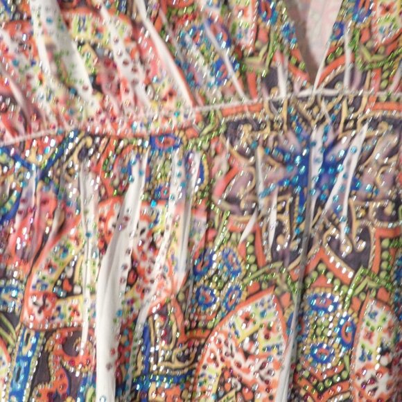 Katydid Embellished Slinky  Summer Dress Sz L - Picture 4 of 7